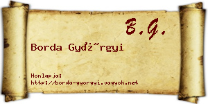 Borda Györgyi névjegykártya