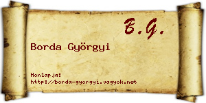 Borda Györgyi névjegykártya